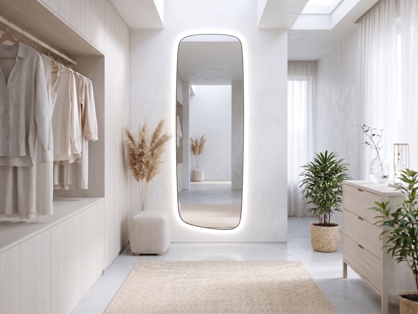 Preview: Spiegel Black Stone Calm L mit Rahmen