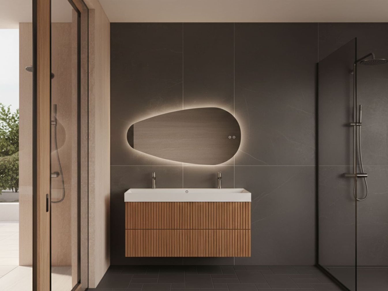 Spiegel Thalia Organic mit LED und Spiegelheizung