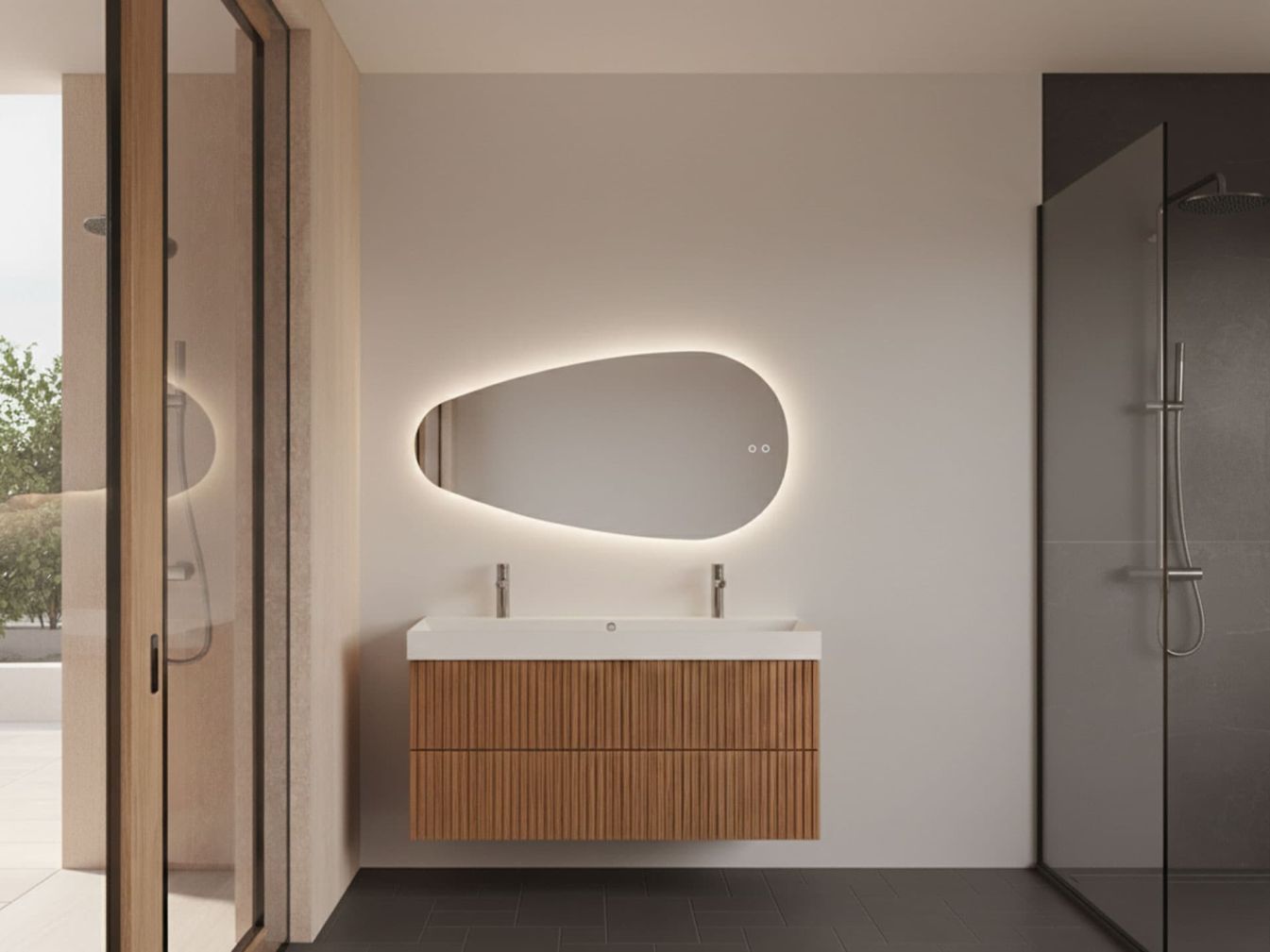 Spiegel Thalia Organic mit LED und Spiegelheizung