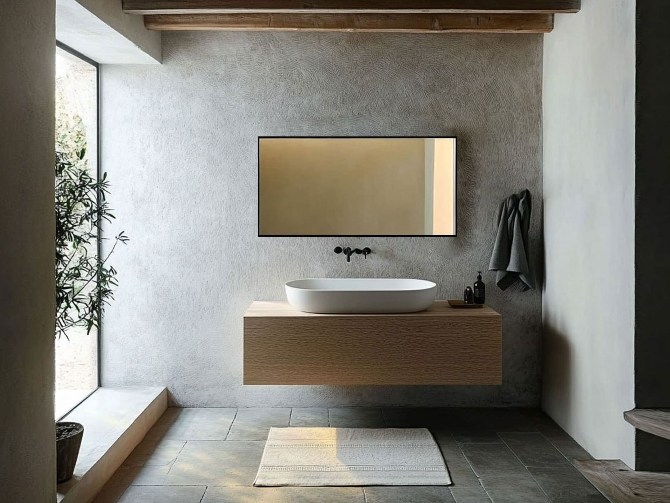 120x60 cm DSK - LED - Badspiegel mit ALU-Rahmen - SERA