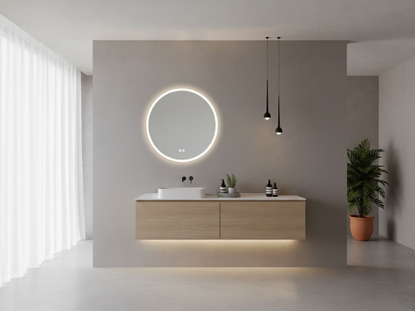Circum Runder Spiegel mit LED-Beleuchtung