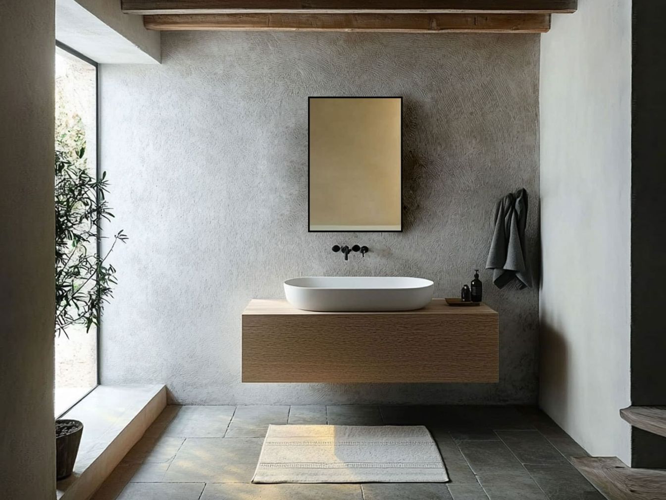 70x100 cm DSK - LED - Badspiegel mit ALU-Rahmen - SERA