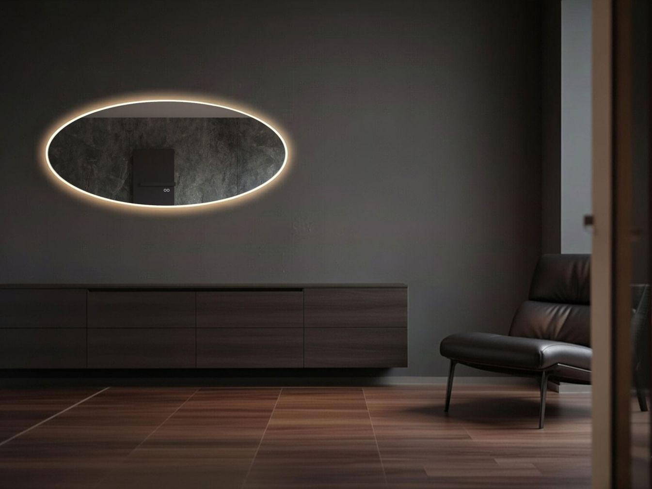 Organischer Spiegel Valverde mit Hintergrundbeleuchtung