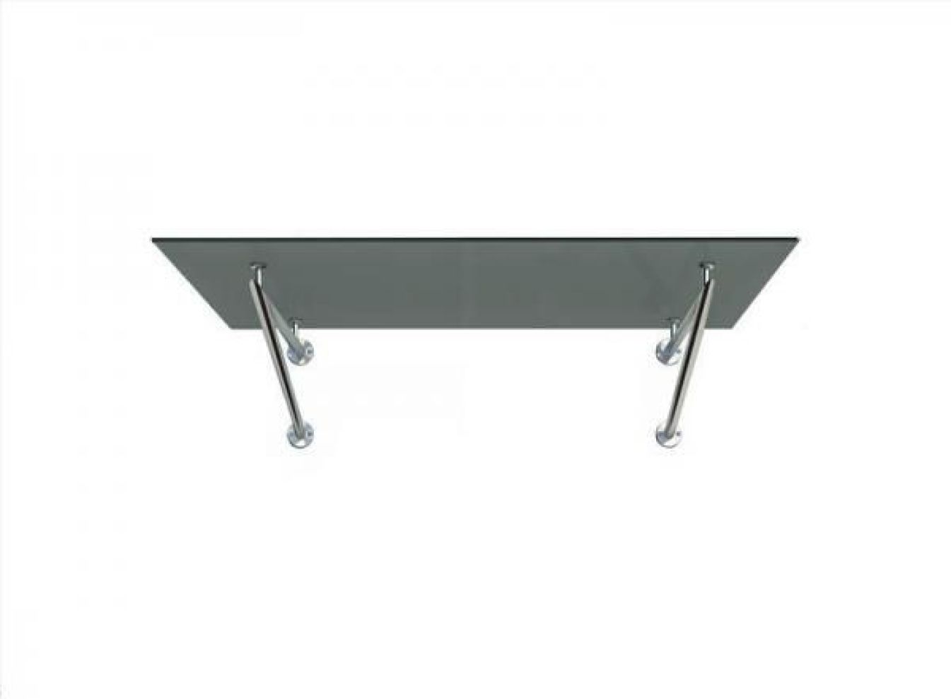 Glasvordach Grafit Grau V-Modell inkl. Edelstahlhalter