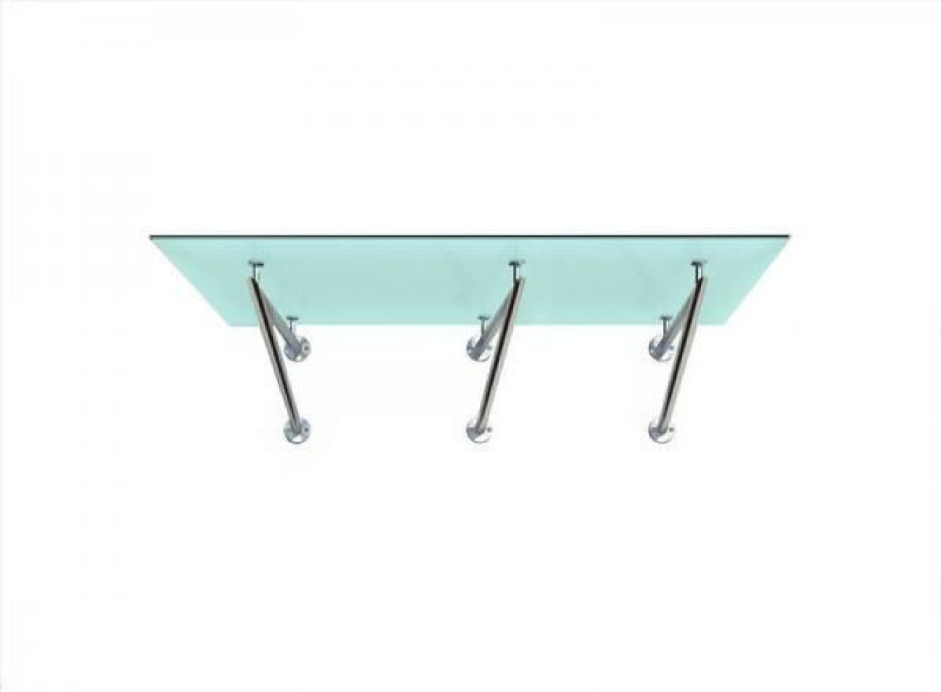 Glasvordach Milchglas V-Modell inkl. 3 Edelstahlhalter