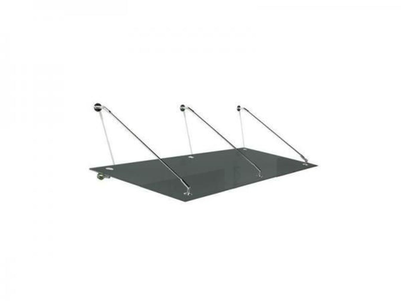 Glasvordach Grafit Grau inkl. 3 Edelstahlhalter