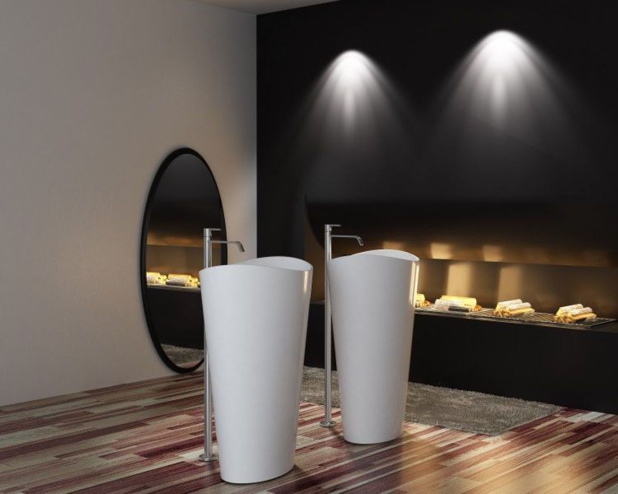 Design Waschbecken Mineralguss WAVE
