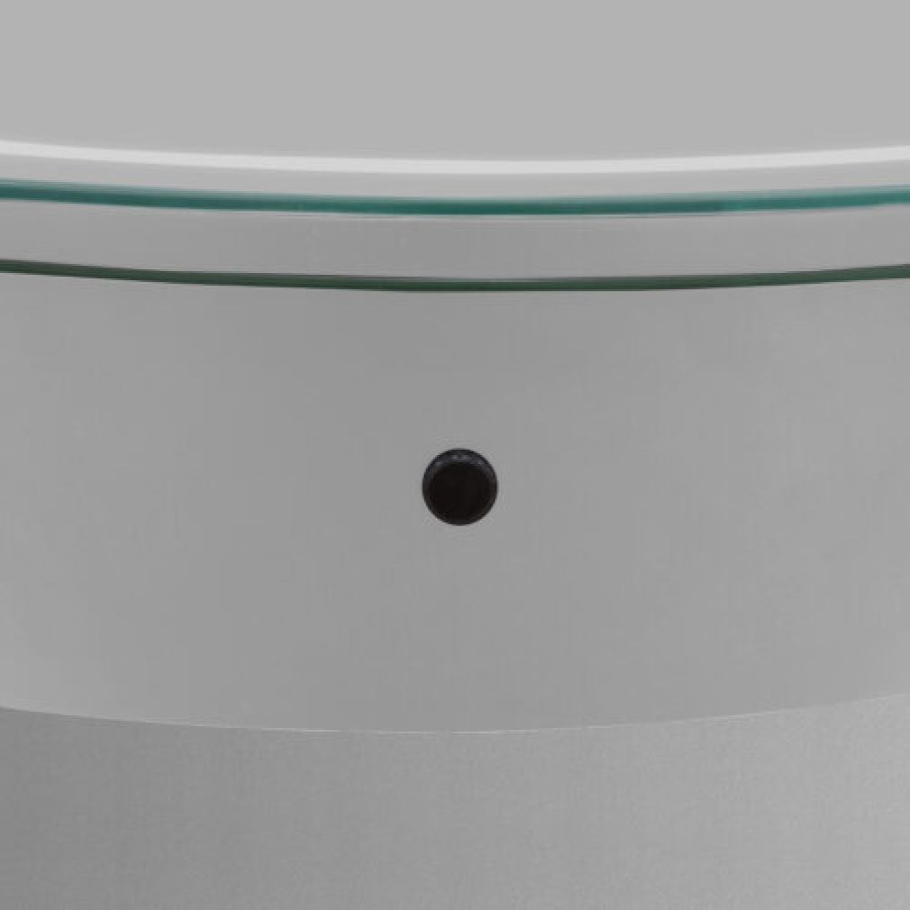 Ovaler Spiegelschrank aus Aluminium