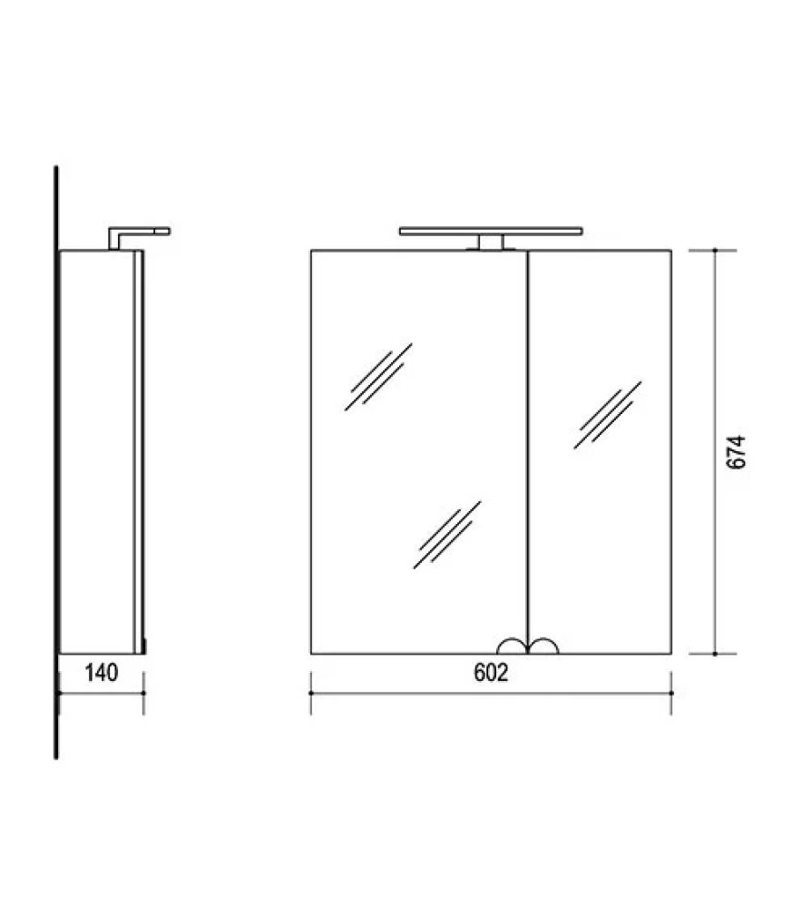 Badmöbel-Set mit Spiegel 63cm (Anthrazit)