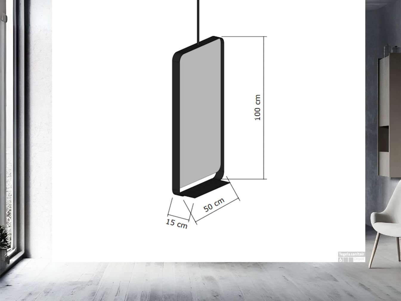 Astra 100x50 Spiegel – Stilvoller Badezimmerspiegel mit Ablage