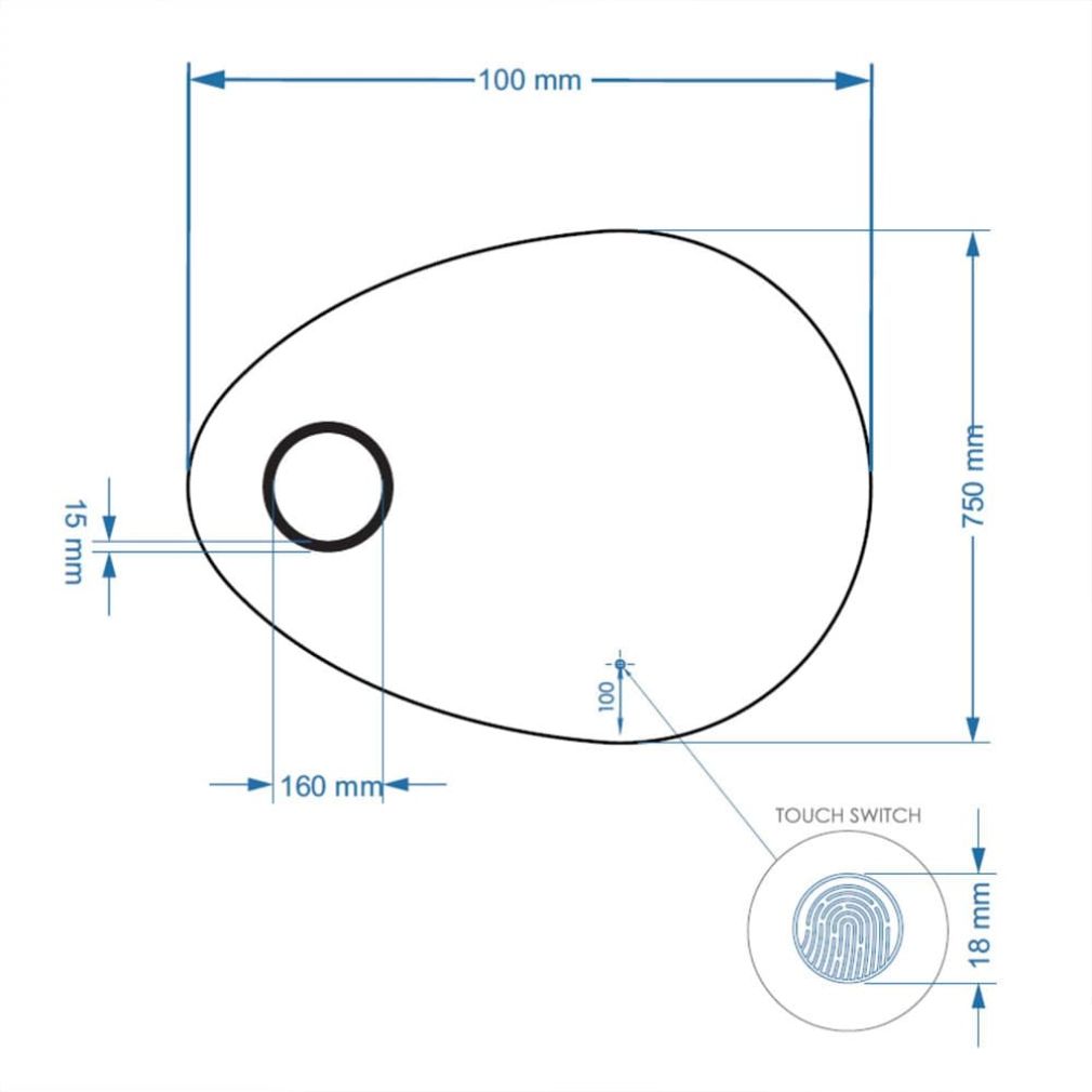 Badezimmerspiegel Atlas Vertikal LED mit Spiegelheizung