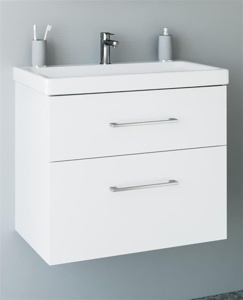 Badmöbel-Set mit Spiegelschrank 63cm (Weiß)