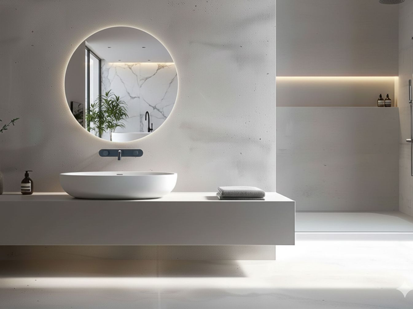 Badspiegel Moon mit Hintergrund Beleuchtung