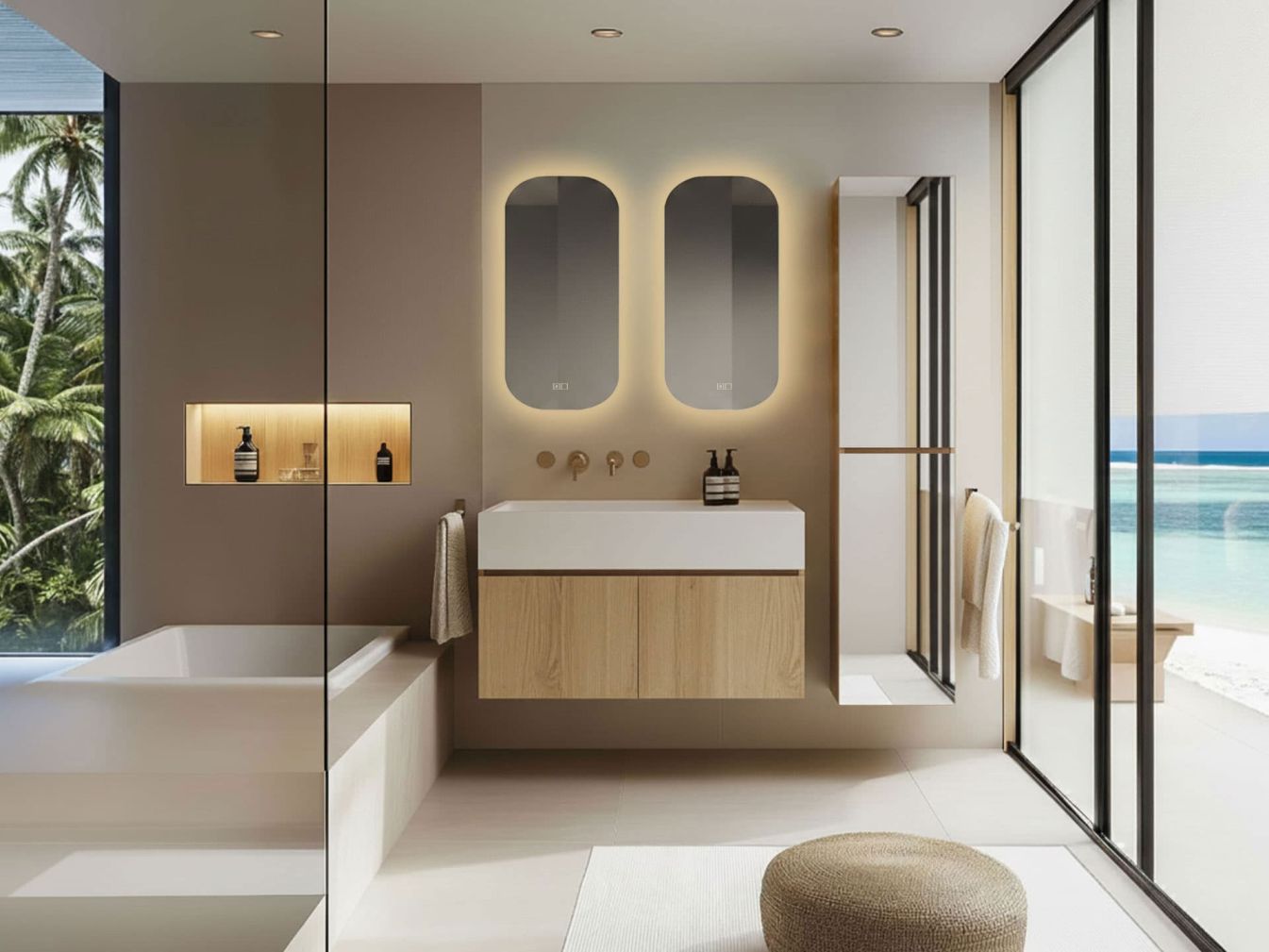 Spiegel Nautilus mit LED