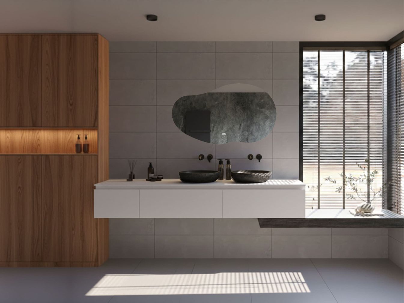 Organischer Spiegel Celine mit LED