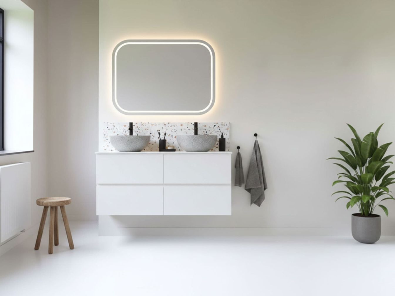 Kristallspiegel Cayla -  Maya warmweiß