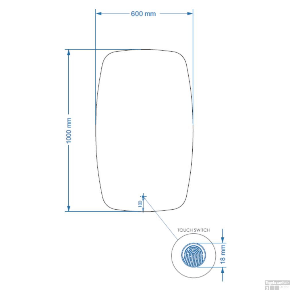 Badezimmerspiegel Gliss Erato Vertikal LED inkl. Heizung