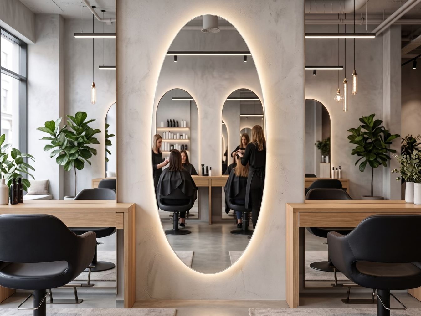Friseurspiegel Ellipse nach Maß