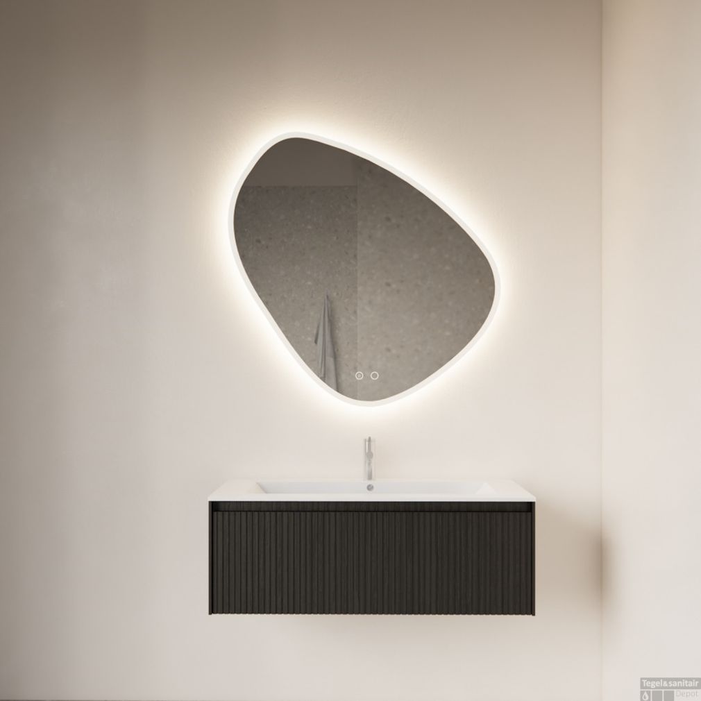 Badezimmerspiegel Gliss Design Fury Satin mit LED-Beleuchtung und Spiegelheizung