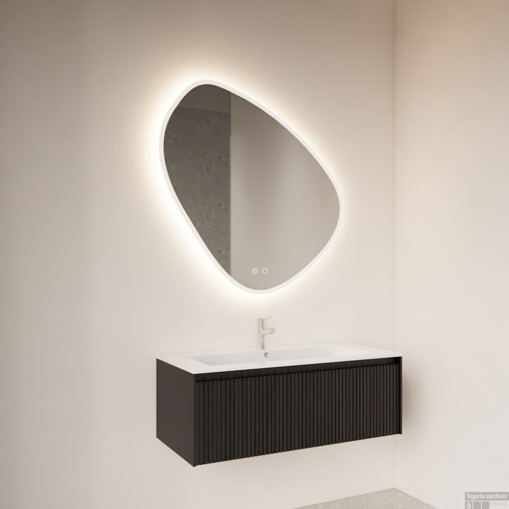 Badezimmerspiegel Gliss Design Fury Satin mit LED-Beleuchtung und Spiegelheizung