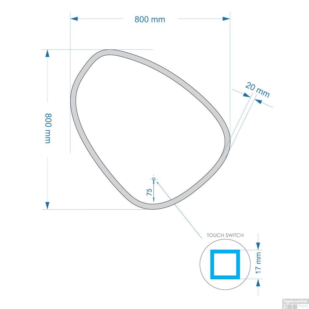 Badezimmerspiegel Gliss Design Fury Satin mit LED-Beleuchtung und Spiegelheizung