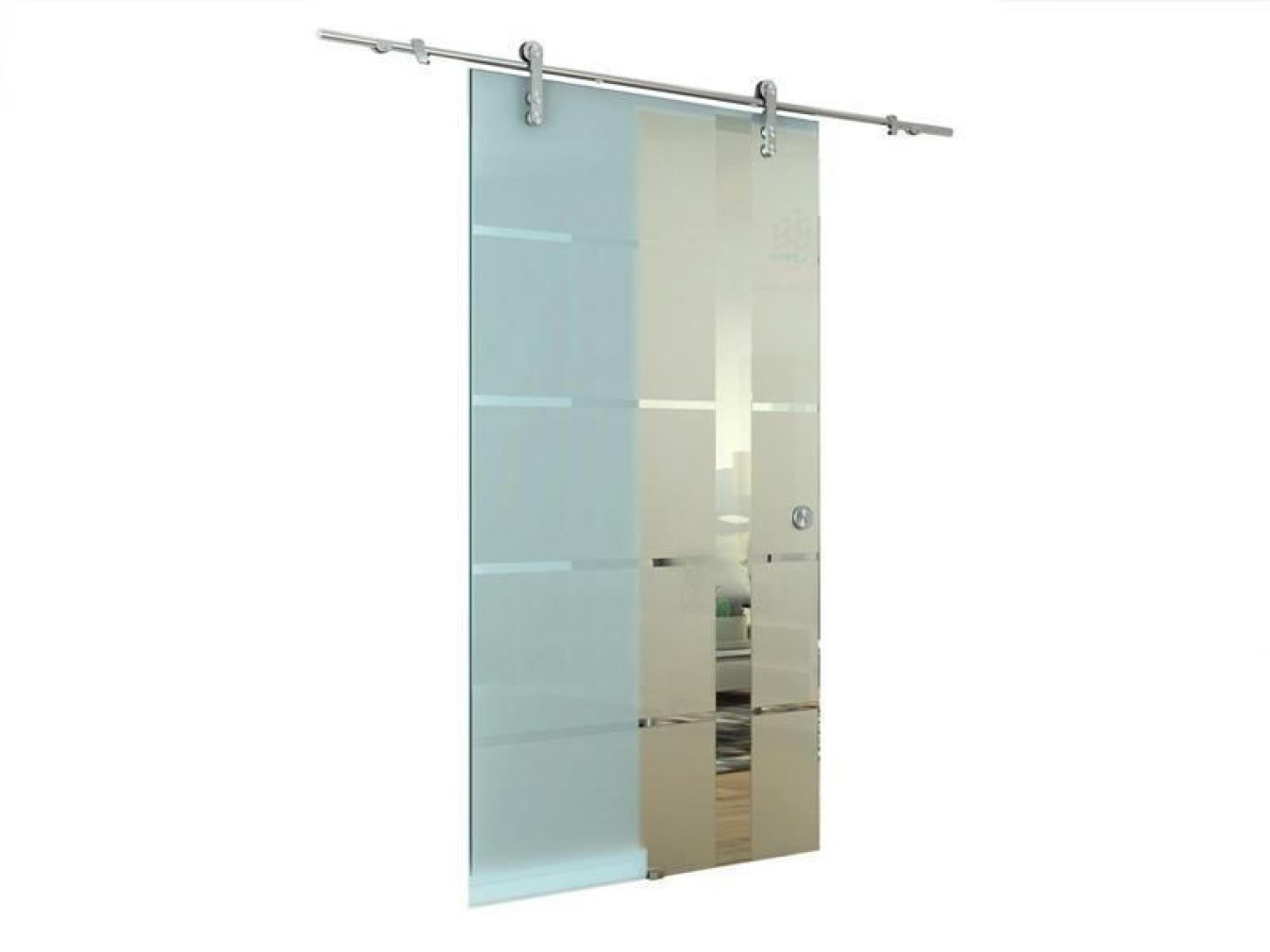 satinierte Glasschiebetür - ESG Detail 1