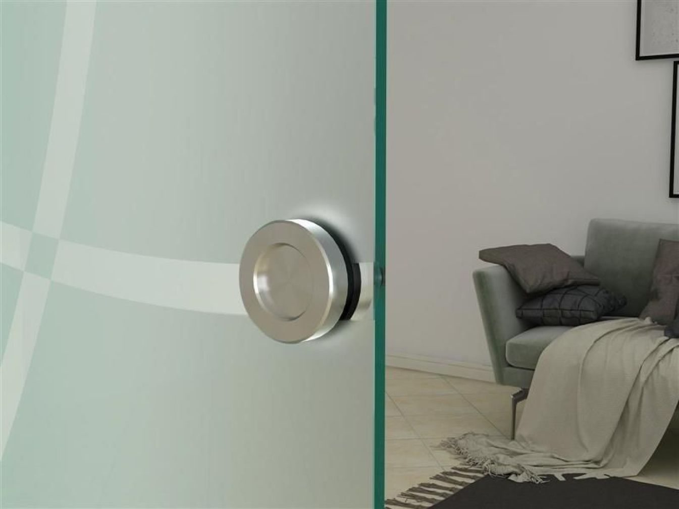 satinierte Glasschiebetür - ESG Detail 3