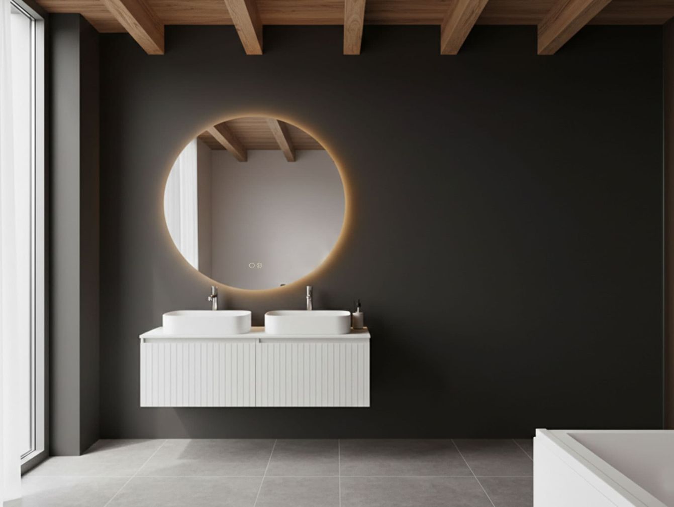 Oko Rundspiegel mit LED-Beleuchtung und Heizung