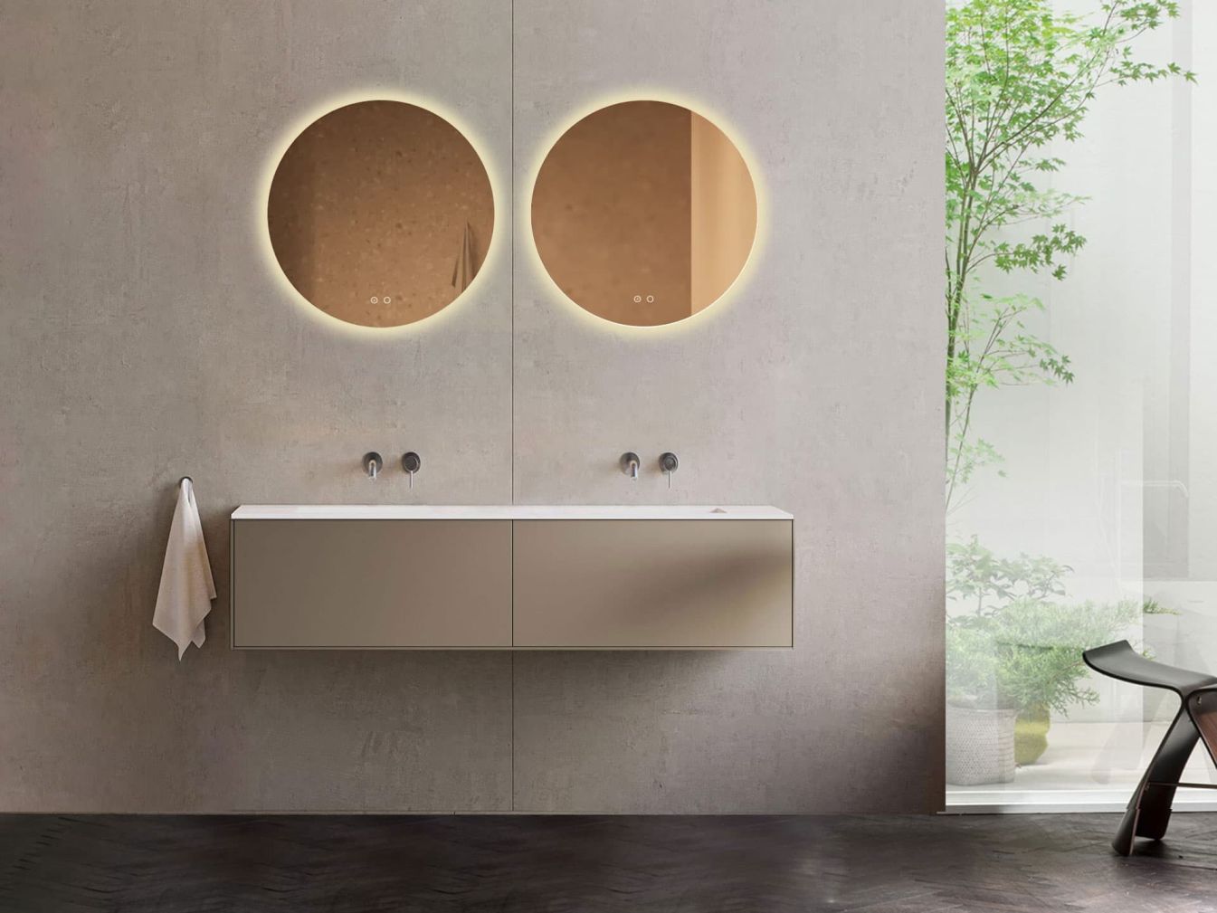 Spiegel TUA mit Lichteffekt rund