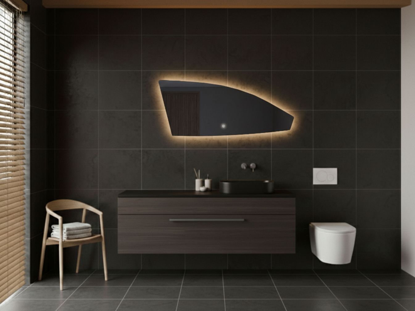 Organischerspiegel Tartaros mit LED-Beleuchtung