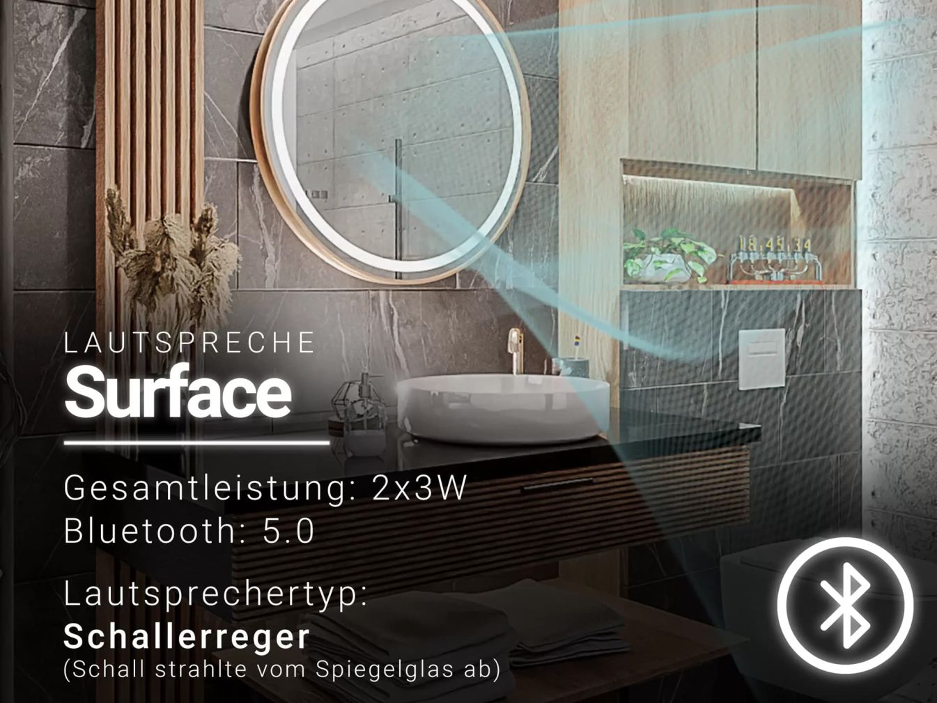 Hamburg - Ovaler Spiegel mit Alu-Rahmen
