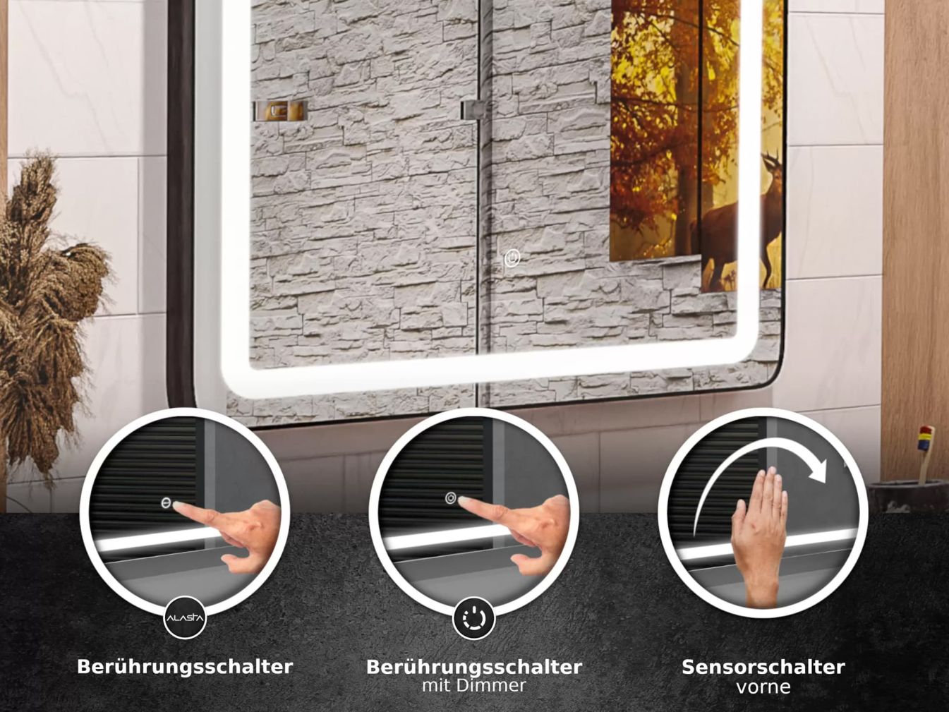 Atlanta - Badspiegel mit ALU-Rahmen