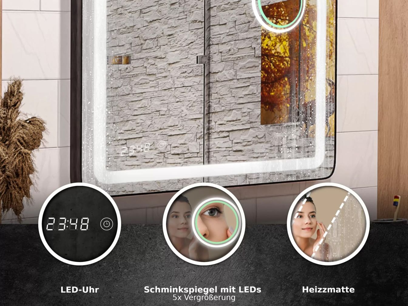 Hamburg - Ovaler Spiegel mit Alu-Rahmen