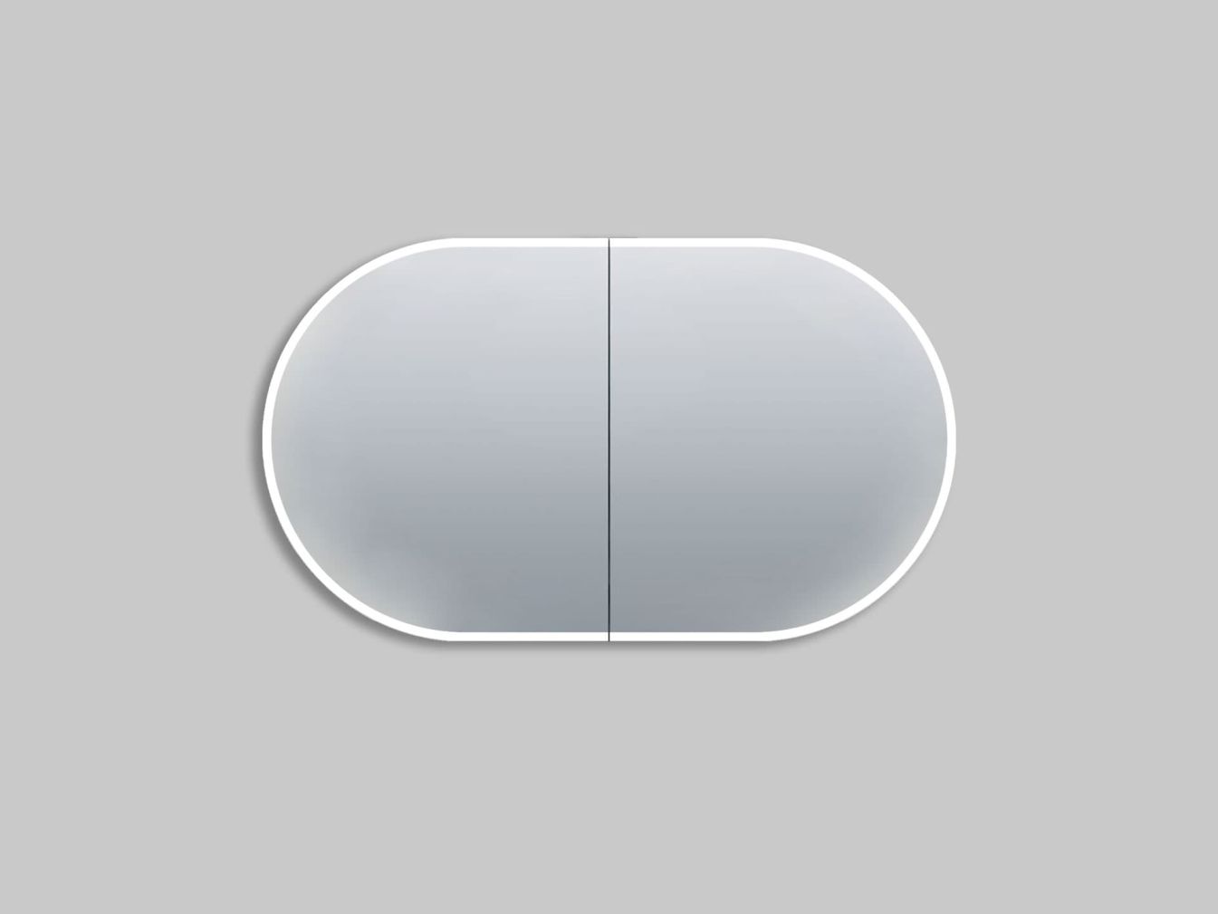 Premium Oval - Premium Spiegelschrank horizontal in schwarz