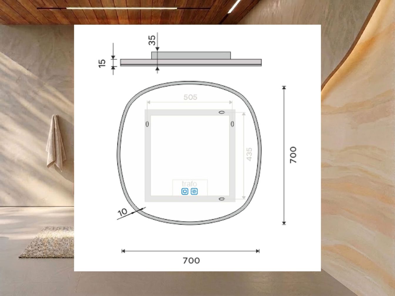 Ovaler LED-Spiegel Premium