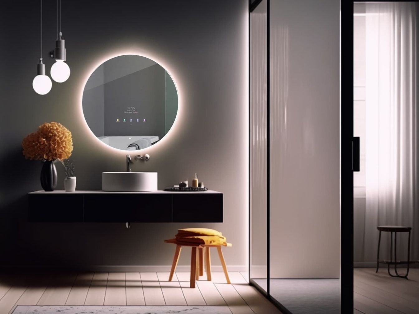 Runder Smart Mirror mit LED-Beleuchtung