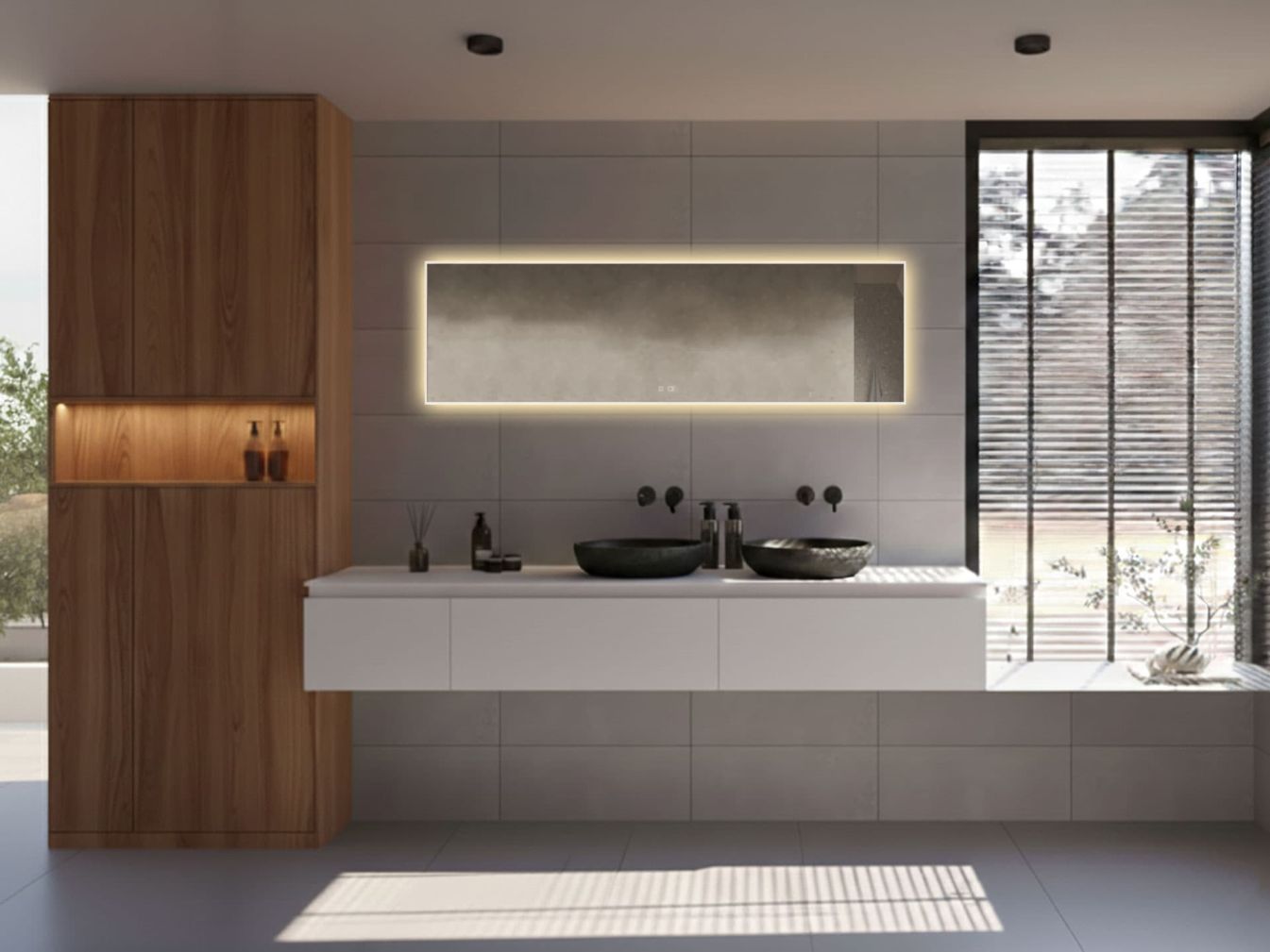 Spiegel-Gliss-Design, 11 mm LED-Beleuchtung mit Spiegelheizung