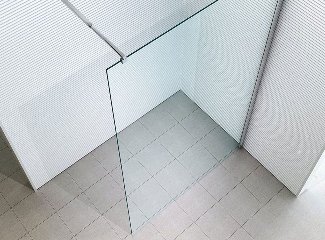 Duschwand - Dusche - 10 mm ESG Glas - Klarglas Stange 1