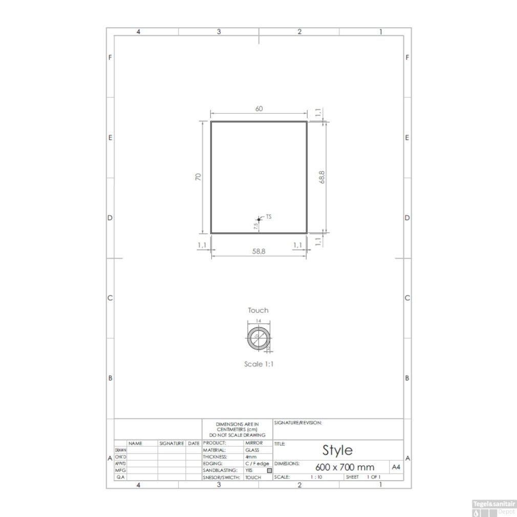 Spiegel-Gliss-Design, 11 mm LED-Beleuchtung mit Spiegelheizung