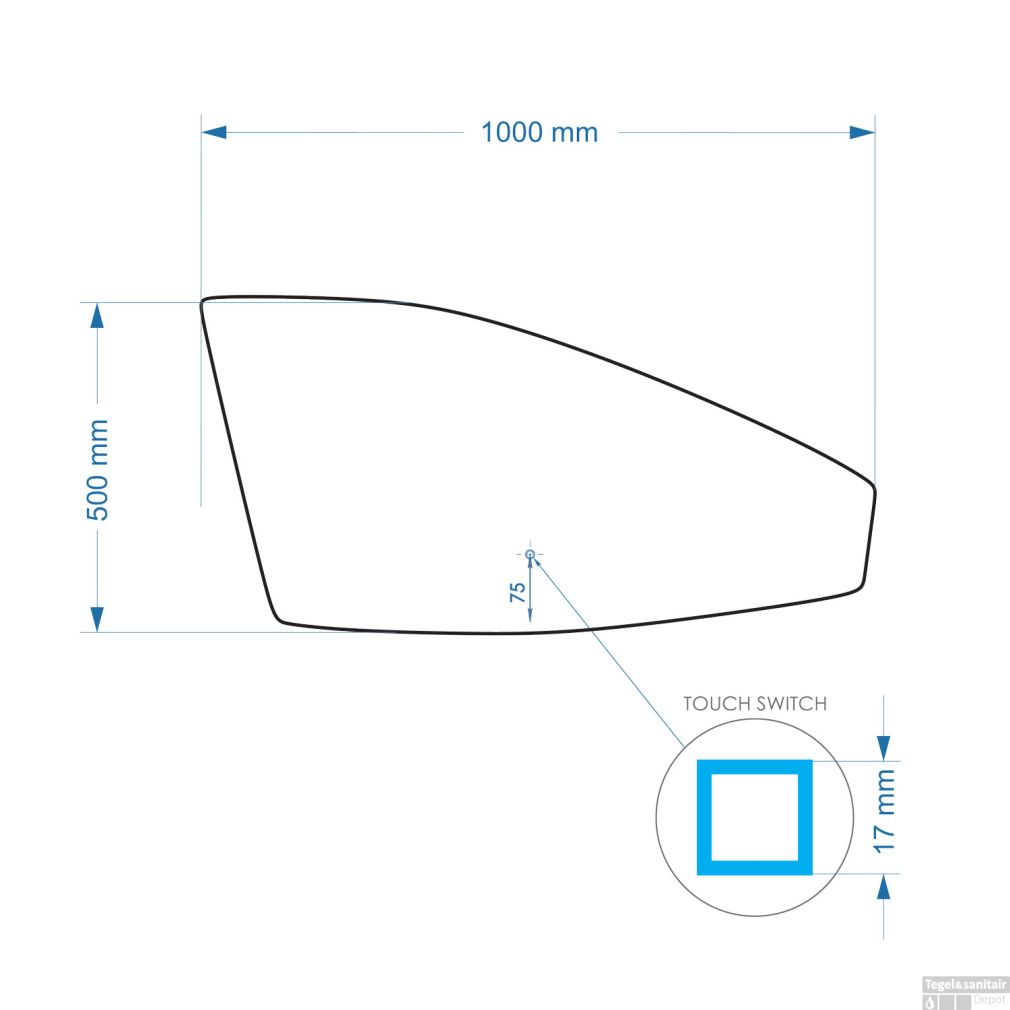 Organischerspiegel Tartaros mit LED-Beleuchtung