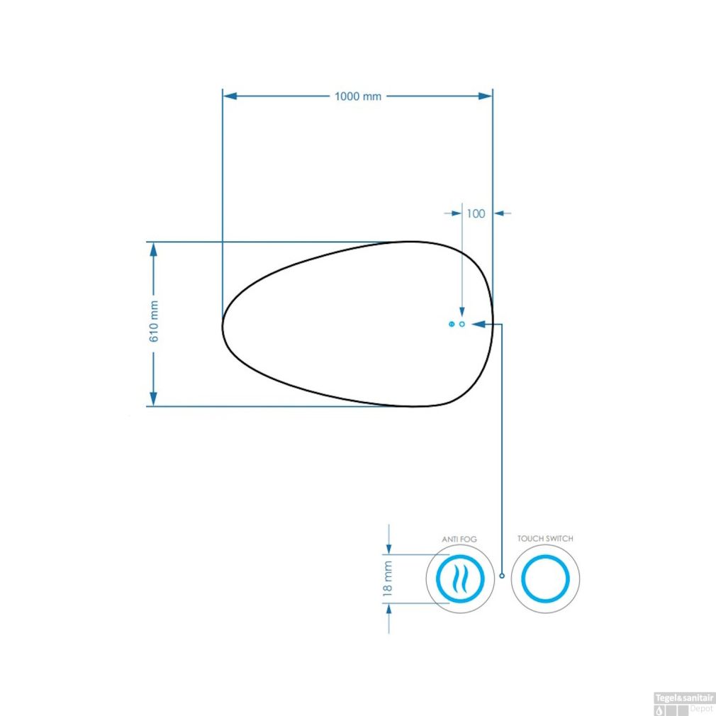 Spiegel Thalia Organic mit LED und Spiegelheizung