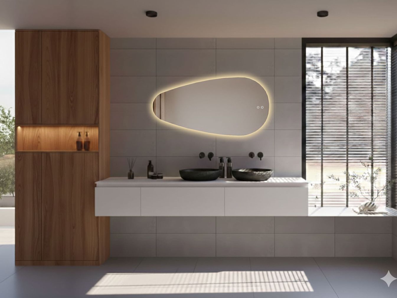 Spiegel Thalia Organic mit LED und Spiegelheizung