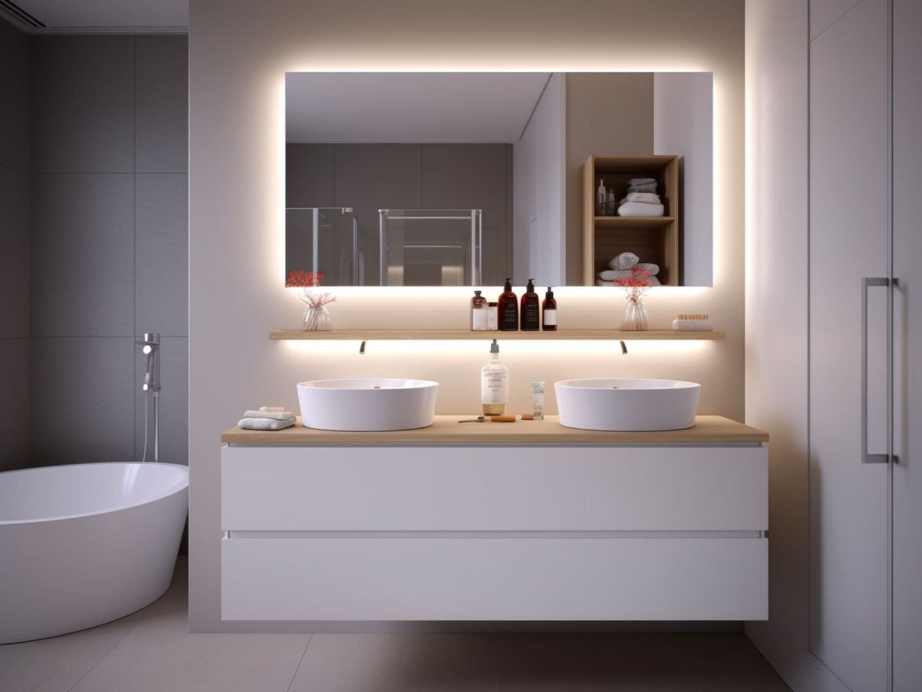 Badspiegel TIGRES Neutralweiß