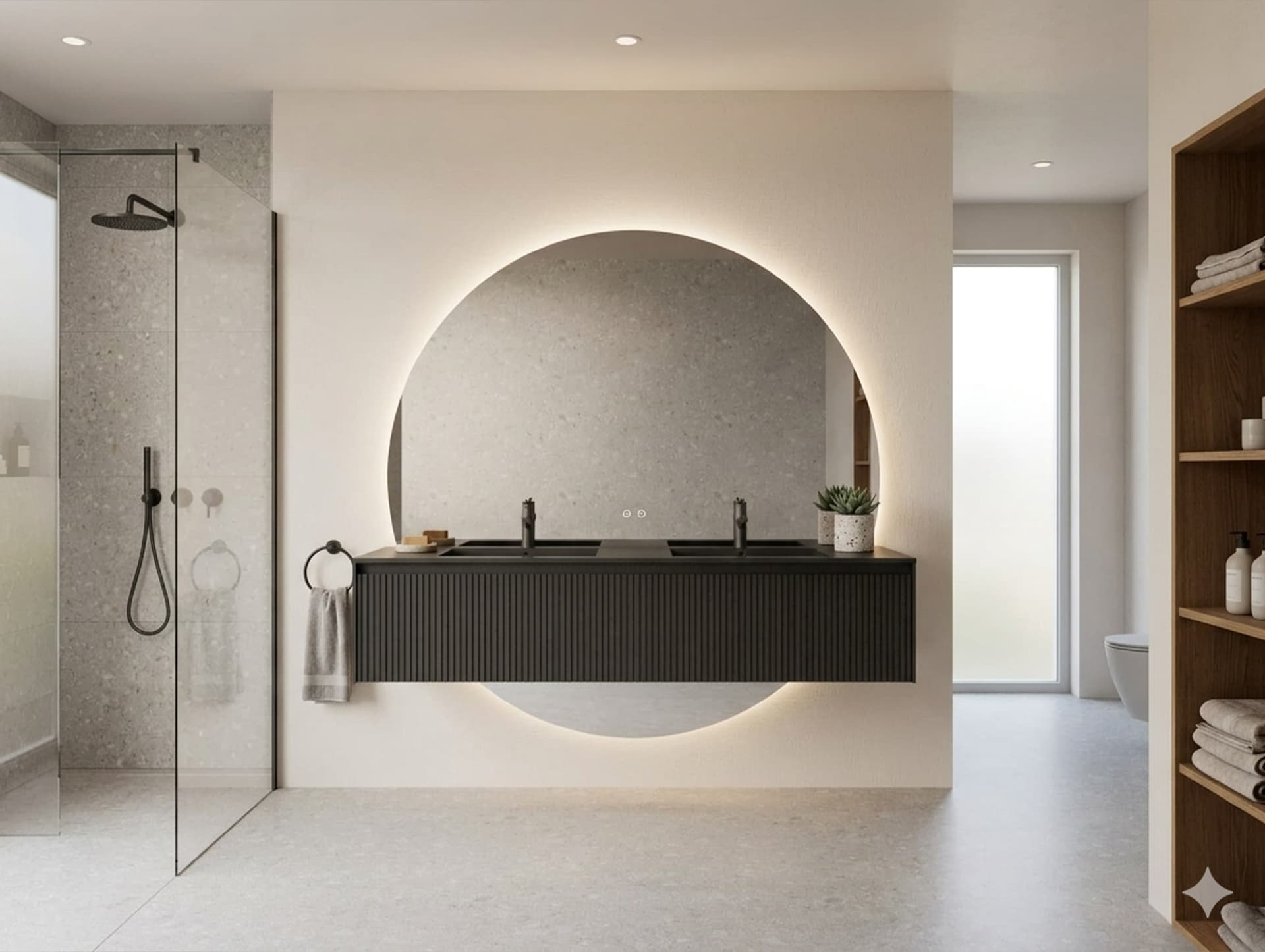 Zweiteiliger Spiegel Lios mit LED