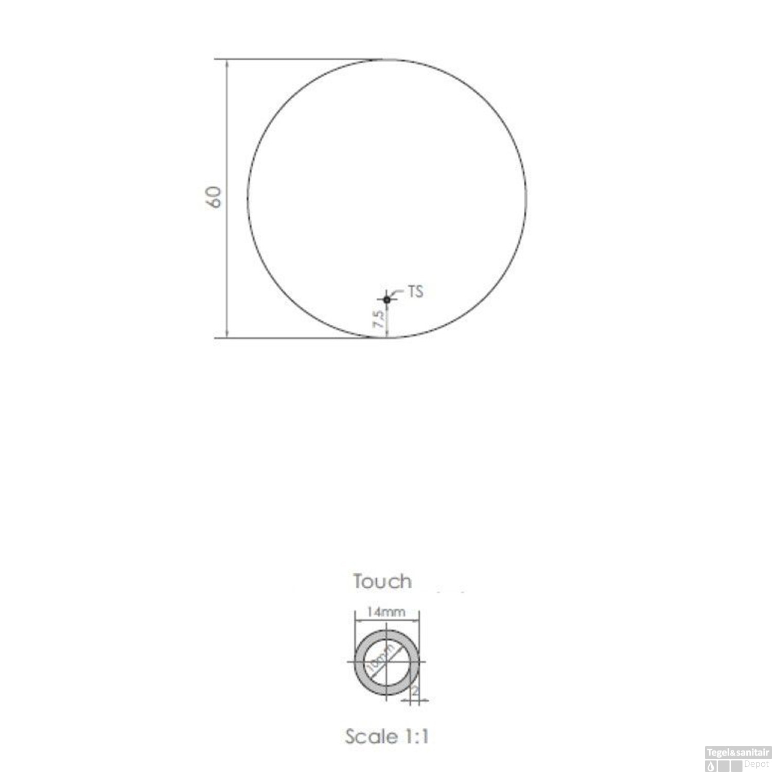 Spiegel mit Lichteffekt rund