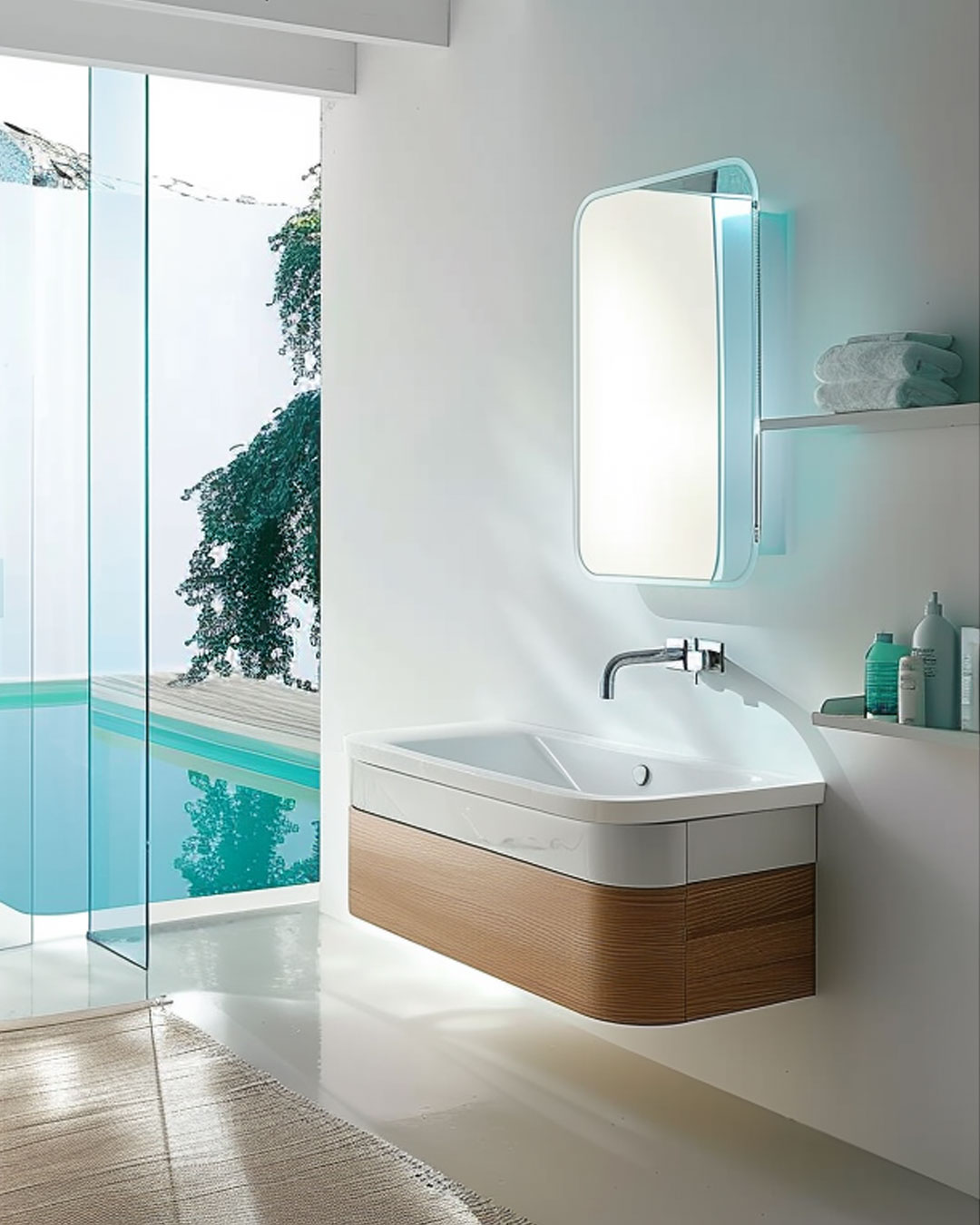 Badezimmer mit Beleuchtung